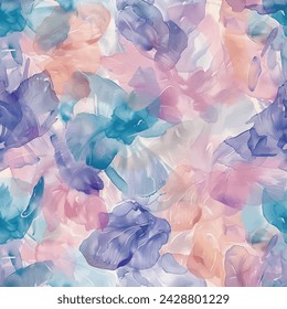 Sweet flower watercolor seamless pattern.soft pastel colors water color seamless pattern for beauty products or other.