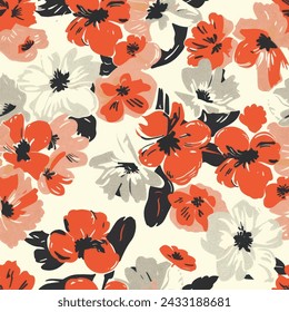 Sweet flower watercolor seamless pattern.soft pastel colors water color seamless pattern for beauty products or other.