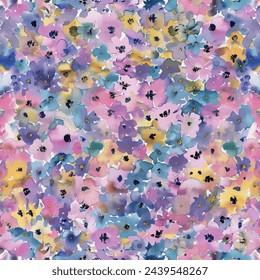 Sweet flower watercolor seamless pattern.soft pastel colors water color seamless pattern for beauty products or other.