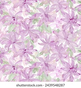 Sweet flower watercolor seamless pattern.soft pastel colors water color seamless pattern for beauty products or other.