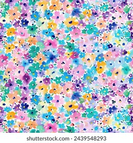 Sweet flower watercolor seamless pattern.soft pastel colors water color seamless pattern for beauty products or other.