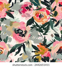 Sweet flower watercolor seamless pattern.soft pastel colors water color seamless pattern for beauty products or other.