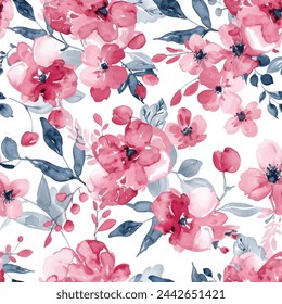 Sweet flower watercolor seamless pattern.soft pastel colors water color seamless pattern for beauty products or other.