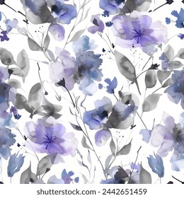 Sweet flower watercolor seamless pattern.soft pastel colors water color seamless pattern for beauty products or other.