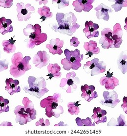 Sweet flower watercolor seamless pattern.soft pastel colors water color seamless pattern for beauty products or other.