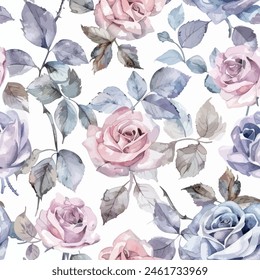 Sweet flower watercolor seamless pattern.soft pastel colors water color seamless pattern for beauty products or other.