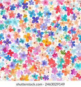 Sweet flower watercolor seamless pattern.soft pastel colors water color seamless pattern for beauty products or other.