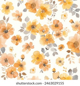 Sweet flower watercolor seamless pattern.soft pastel colors water color seamless pattern for beauty products or other.