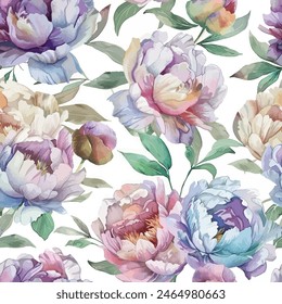 Sweet flower watercolor seamless pattern.soft pastel colors water color seamless pattern for beauty products or other.