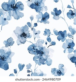 Sweet flower watercolor seamless pattern.soft pastel colors water color seamless pattern for beauty products or other.