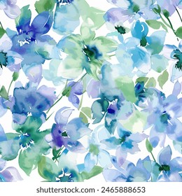 Sweet flower watercolor seamless pattern.soft pastel colors water color seamless pattern for beauty products or other.