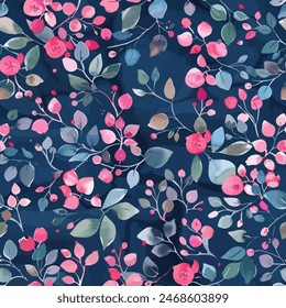 Sweet flower watercolor seamless pattern.soft pastel colors water color seamless pattern for beauty products or other.