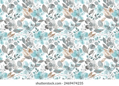 Sweet flower watercolor seamless pattern.soft pastel colors water color seamless pattern for beauty products or other.