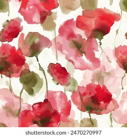 Sweet flower watercolor seamless pattern.soft pastel colors water color seamless pattern for beauty products or other.