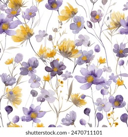 Sweet flower watercolor seamless pattern.soft pastel colors water color seamless pattern for beauty products or other.