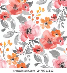 Sweet flower watercolor seamless pattern.soft pastel colors water color seamless pattern for beauty products or other.