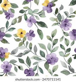 Sweet flower watercolor seamless pattern.soft pastel colors water color seamless pattern for beauty products or other.