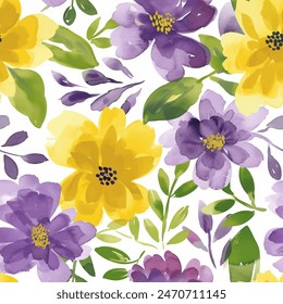 Sweet flower watercolor seamless pattern.soft pastel colors water color seamless pattern for beauty products or other.