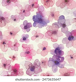 Sweet flower watercolor seamless pattern.soft pastel colors water color seamless pattern for beauty products or other.