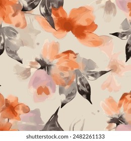 Sweet flower watercolor seamless pattern.soft pastel colors water color seamless pattern for beauty products or other