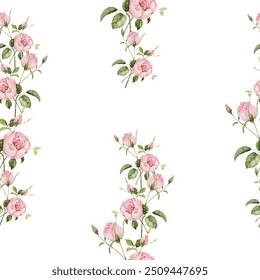 Sweet flower watercolor seamless pattern.soft pastel colors water color seamless pattern for beauty products or other.