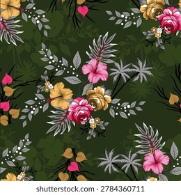 Sweet flower watercolor seamless pattern.soft pastel colors water color seamless pattern for beauty products or other.