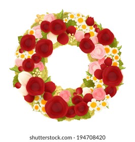 Sweet flower wreath card - Vector file EPS10