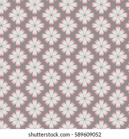 Sweet flowers background, hand drawn vector illustration
