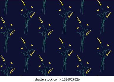 sweet flowers pattern with blue background 