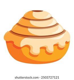 Sweet and fluffy cinnamon roll topped with a generous amount of icing, perfect for a delightful breakfast or brunch treat
