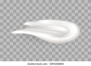 Sweet foam, healthy yogurt realistic, fresh whipped cream delicious creamy bases for bakery products decoration vector illustration isolated on transparent