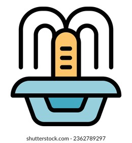 Sweet fondue icon outline vector. Food chocolate. Cocoa fruit color flat