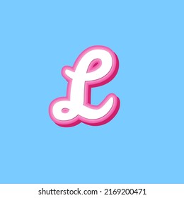 Sweet font. Pink letters. Lollipops lettring. ABC of caramel. Candy alphabet.