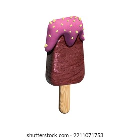 Sweet food 3d realistic render vector illustration 3d view ice-cream 