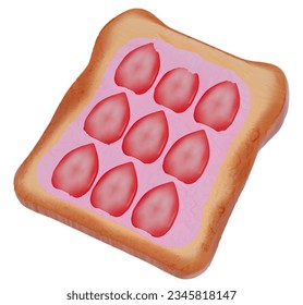 Sweet food 3d realistic toast