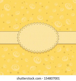 Sweet food background with waffle pattern label - Illustration, seamless with sweet rolls and dots, hand-drawn and curved