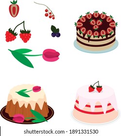 いちごのケーキ のイラスト素材 画像 ベクター画像 Shutterstock