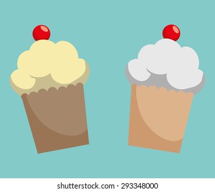 Sweet food design over blue background, vector illustration