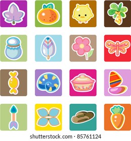 sweet food and drink icons set