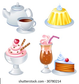 Sweet food and drinks, vector image. See the similar images in my portfolio.