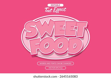 Sweet food editable text effect with cartoon pink text effect