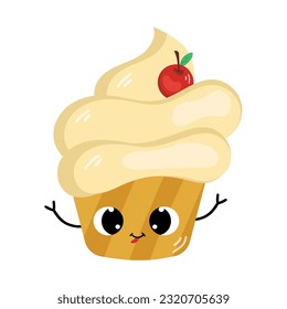 Sweet food elements set. Vector illustration. Sweet desserts