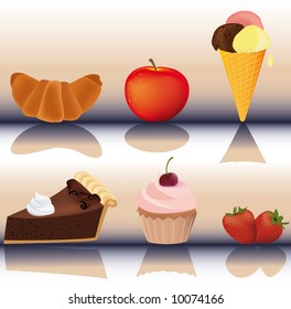 sweet food and fruits
