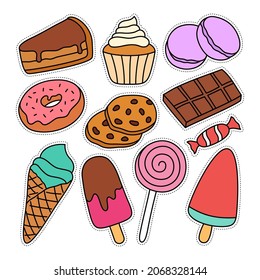 Sweet food hand drawn doodle illustration