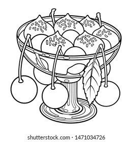Sweet food hand drawn vector doodles illustration. Funny elements and objects. Cartoon background

