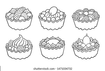 Sweet food hand drawn vector doodles illustration. Funny elements and objects. Cartoon background
