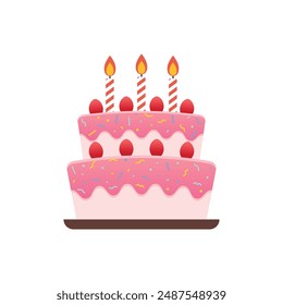 Sweet food icon in flat style. Birthday cake vector illustration on isolated background. Cupcake sign business concept.