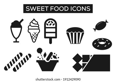 sweet food icon set collection