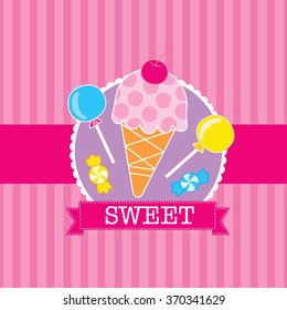 Sweet food icons background vector