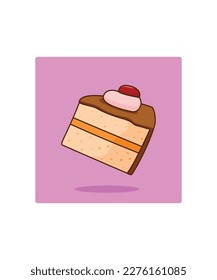 Sweet food. pastry Cake, vector icon